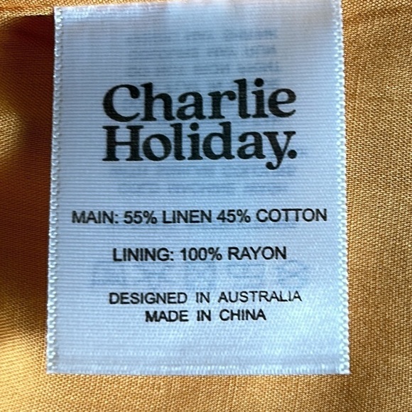 Charlie Holiday Open Front Linen/Cotton Blazer Size 4 - Picture 4 of 8